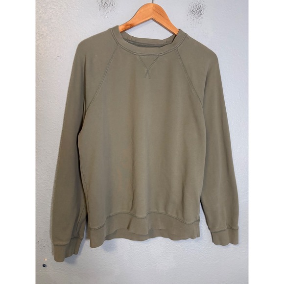 Everlane Men's The Track Crewneck Sweatshirt Olive Green Size Medium - Picture 2 of 11